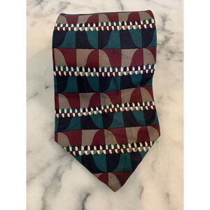 Cezani 100% Italian Silk Retro Geometric Tie